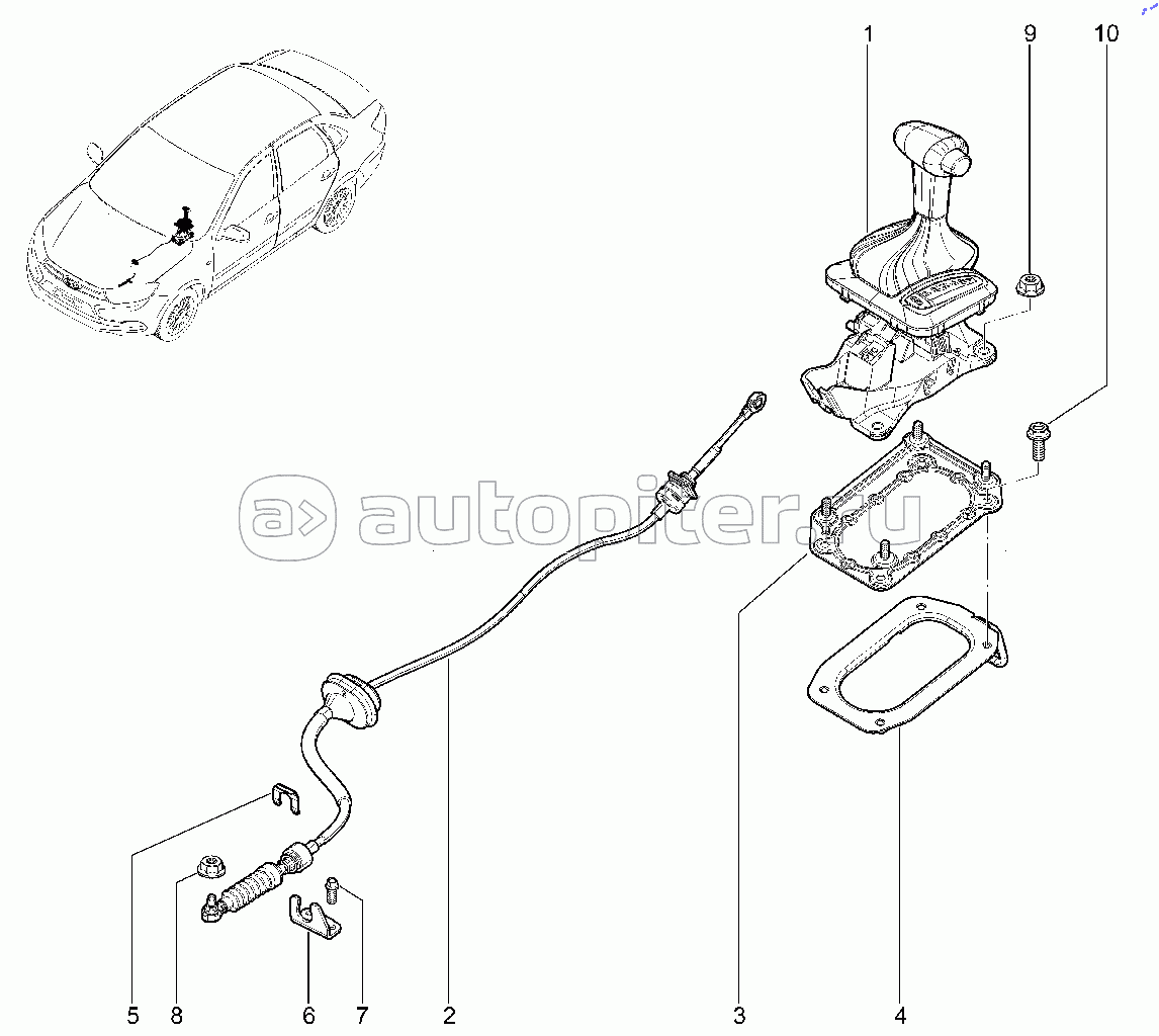 216310. Привод механизма выбора передач (BVA4)