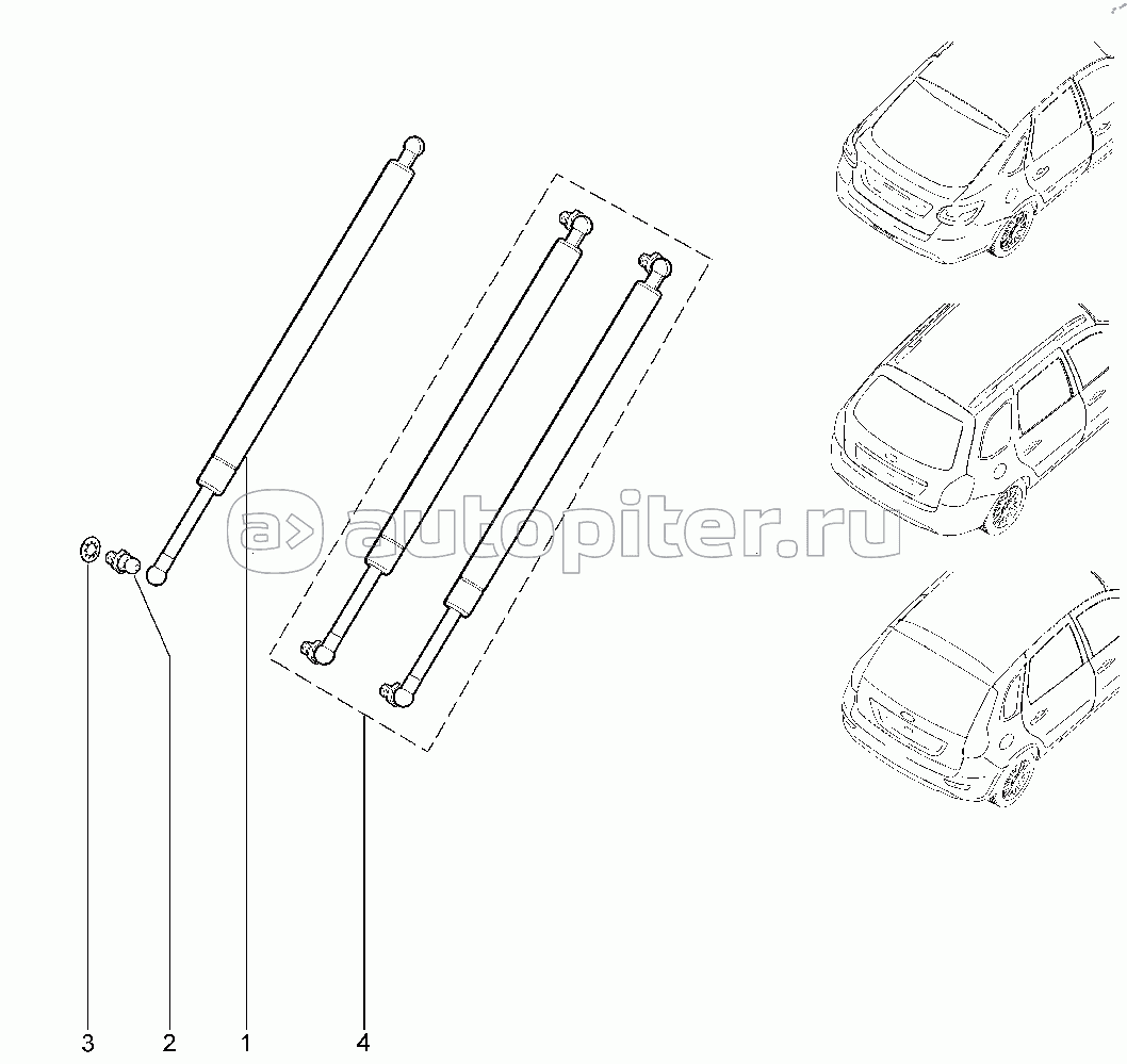 485210. Газовый упор двери задка (лифтбек, хэтчбэк, универсал)