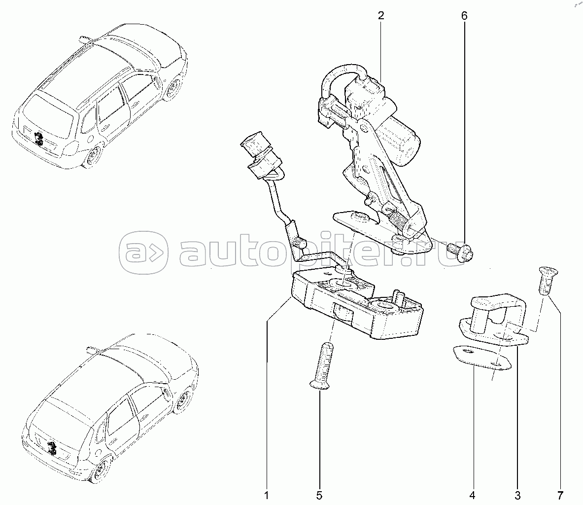 486210. Замки двери задка, фиксаторы (хэтчбек, универсал)