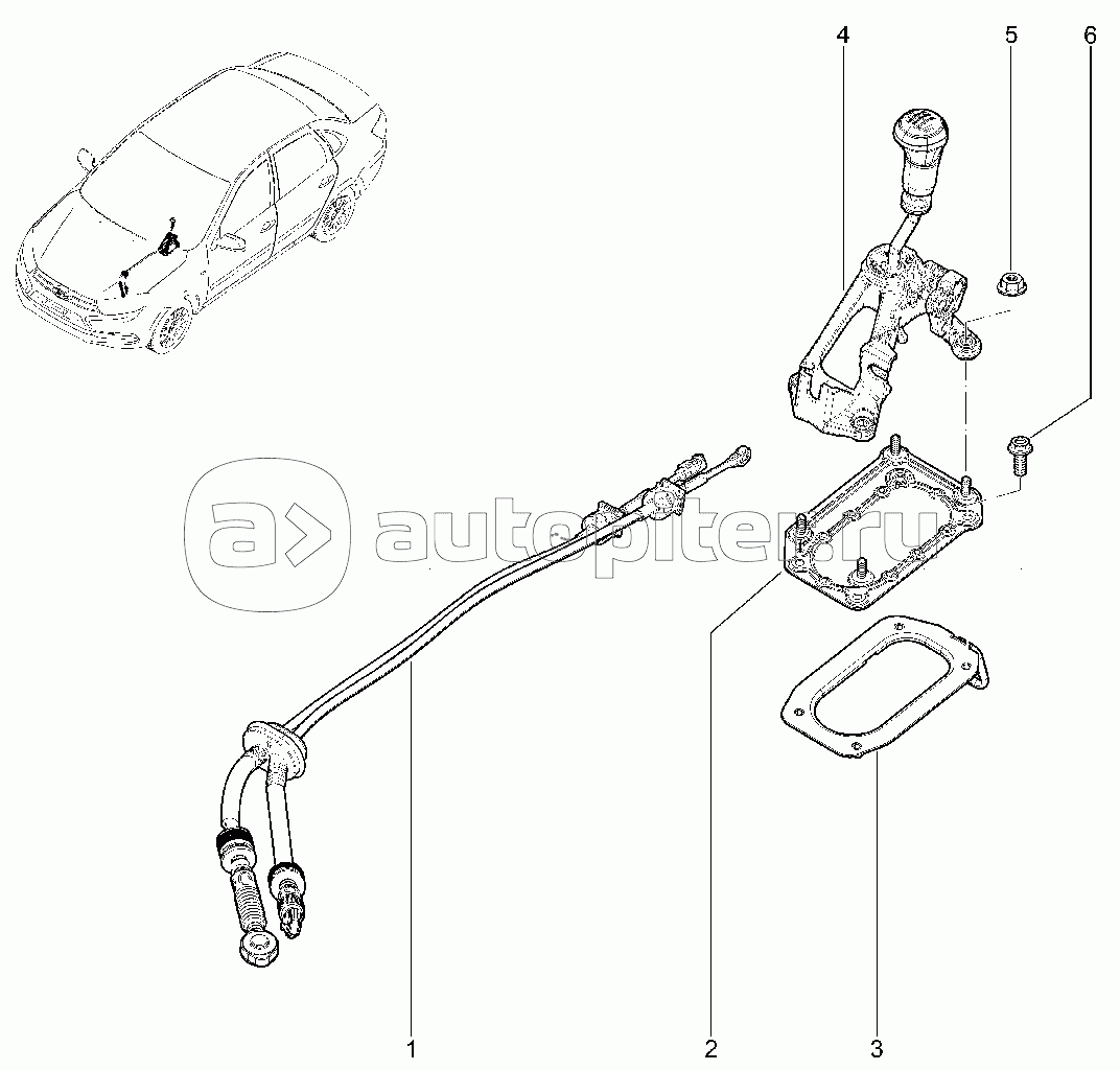 Привод механизма выбора передач (механическая КПП)