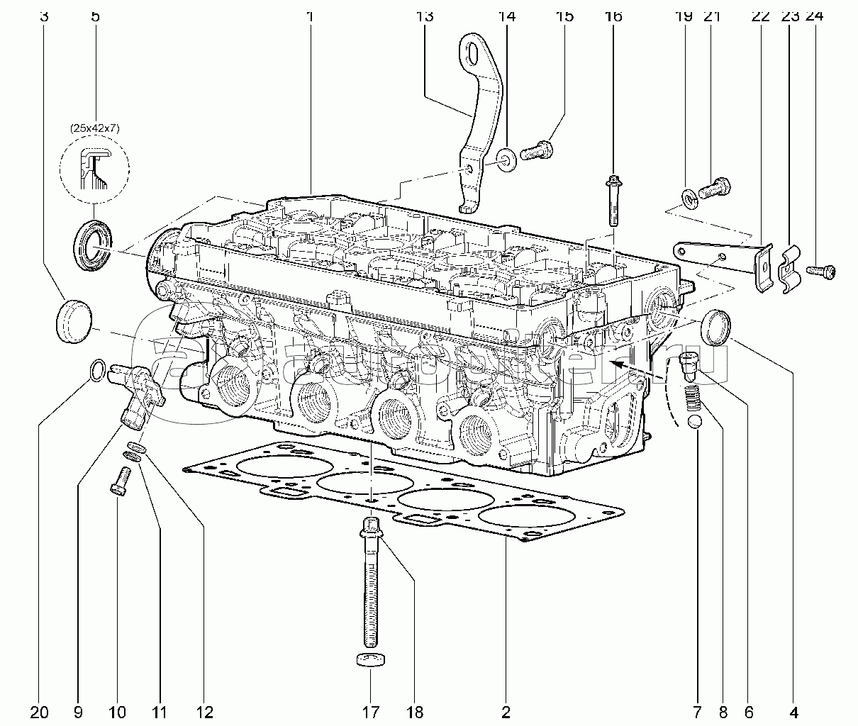 Головка блока цилиндров в сборе (16 кл.)