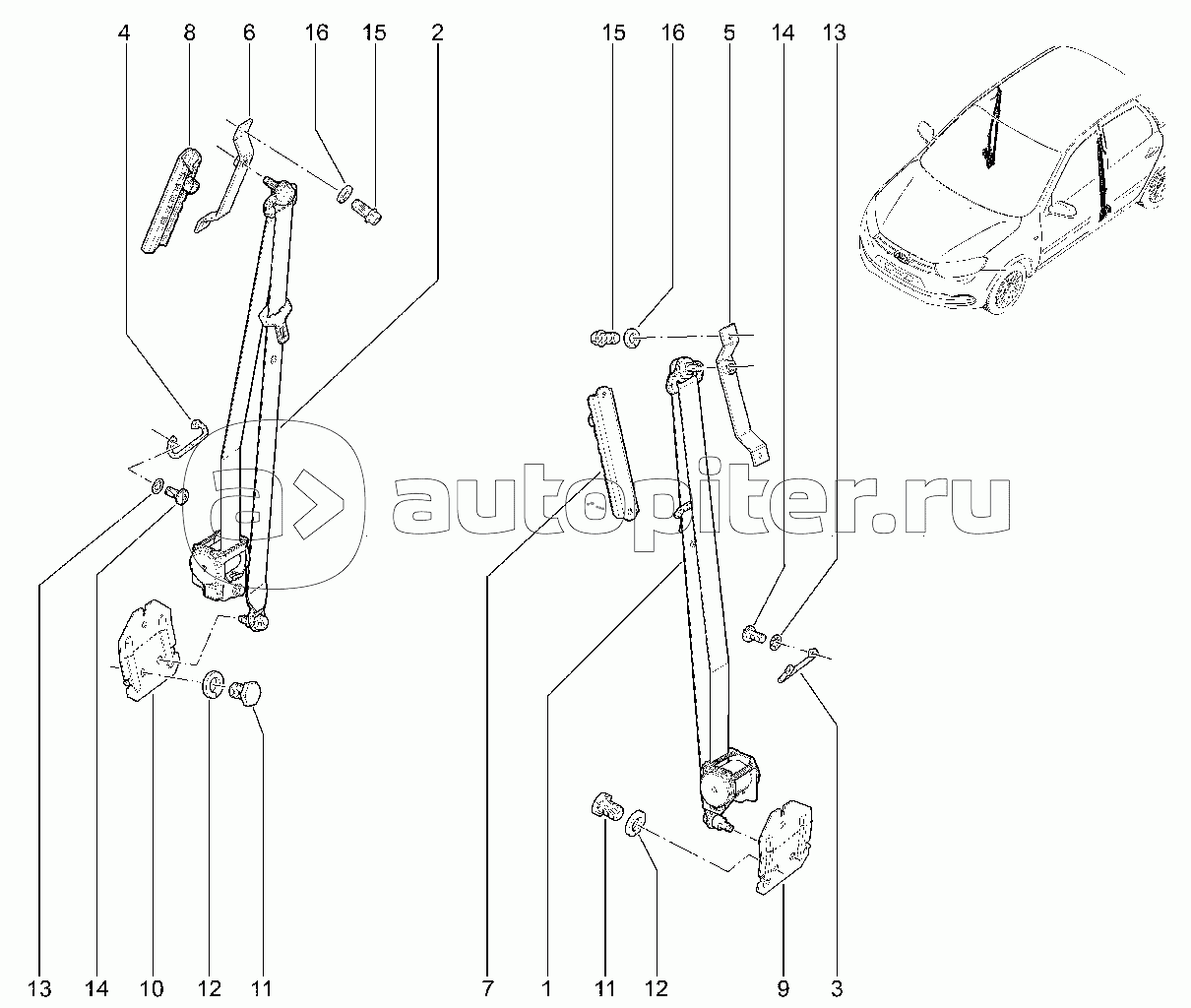 Ремни безопасности передние (до 11.2019)