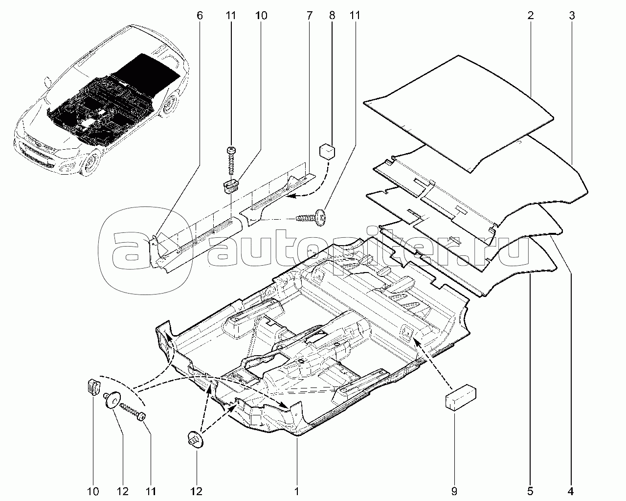 Ковер пола, багажника (хетчбек, универсал)