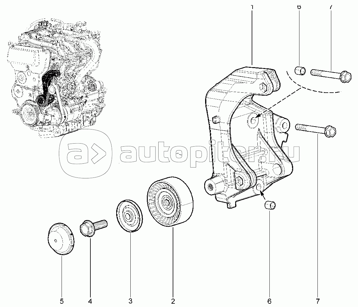 Кронштейн привода вспомогательных агрегатов (с КУ)