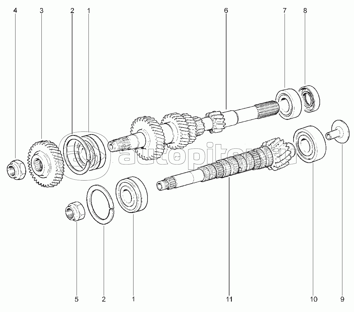 214110. ВАЛЫ КОРОБКИ ПЕРЕДАЧ (BVR5, BVI5)