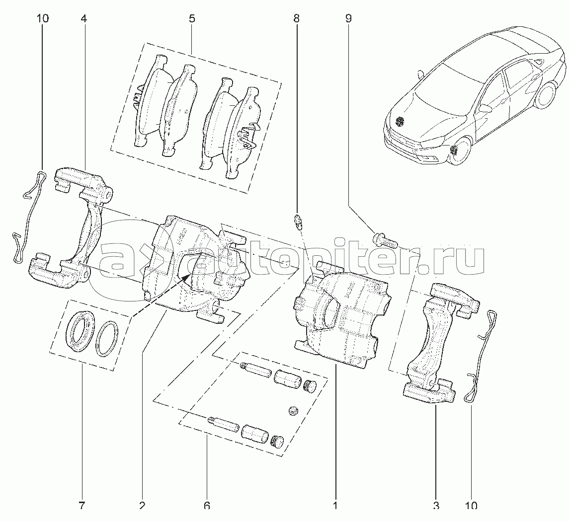 324030. СУППОРТ ТОРМОЗА ПЕРЕДНИЙ (SPORT)