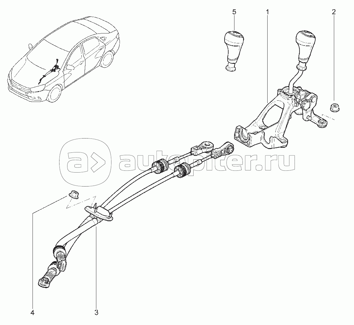 381010. ПРИВОД МЕХАНИЗМА ВЫБОРА ПЕРЕДАЧ (BVM5, BVI5)