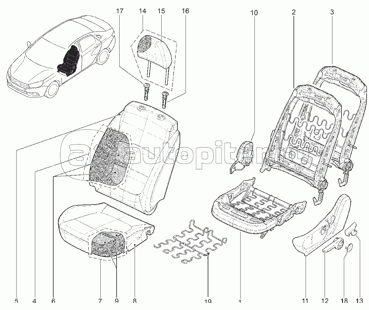 770011. СИДЕНЬЕ ВОДИТЕЛЯ (Standart, comfort, Luxe)