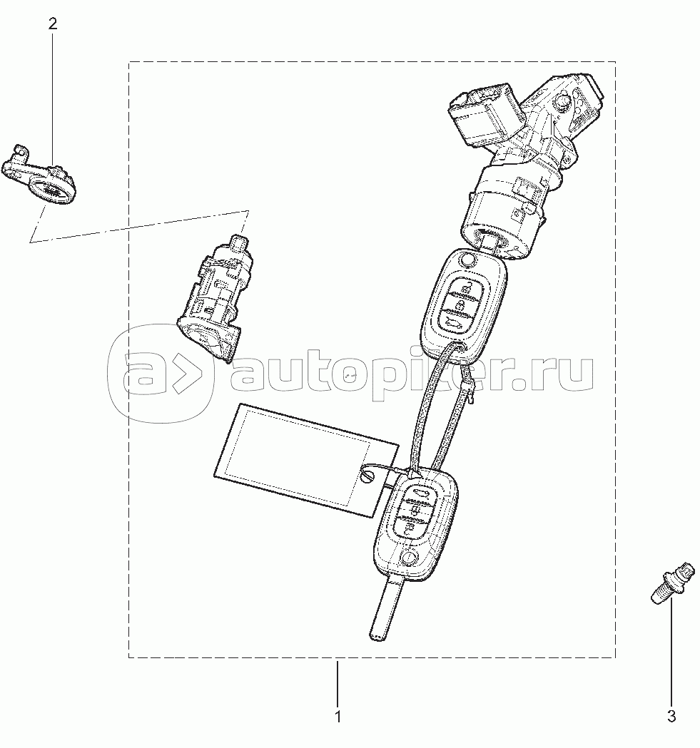 841410. ВЫКЛЮЧАТЕЛЬ ЗАЖИГАНИЯ (без цилиндра замка крышки багажника, EURO)