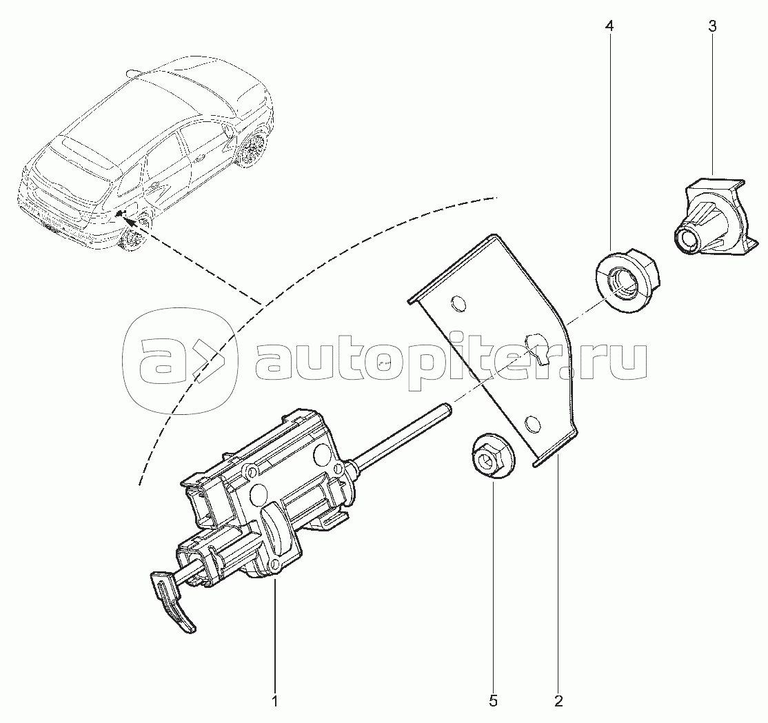 845010. ПРИВОД БЛОКИРОВКИ ЛЮЧКА БЕНЗОБАКА