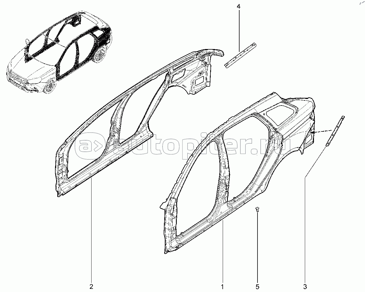 431210. Панели боковины кузова (универсал)