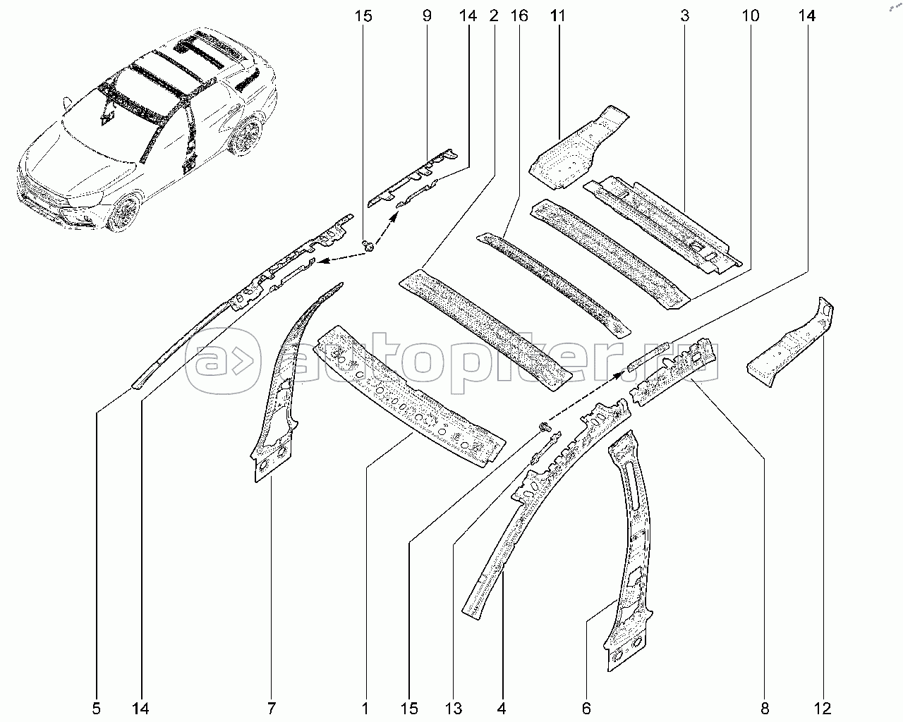 433210. Элементы кузова внутренние (универсал)