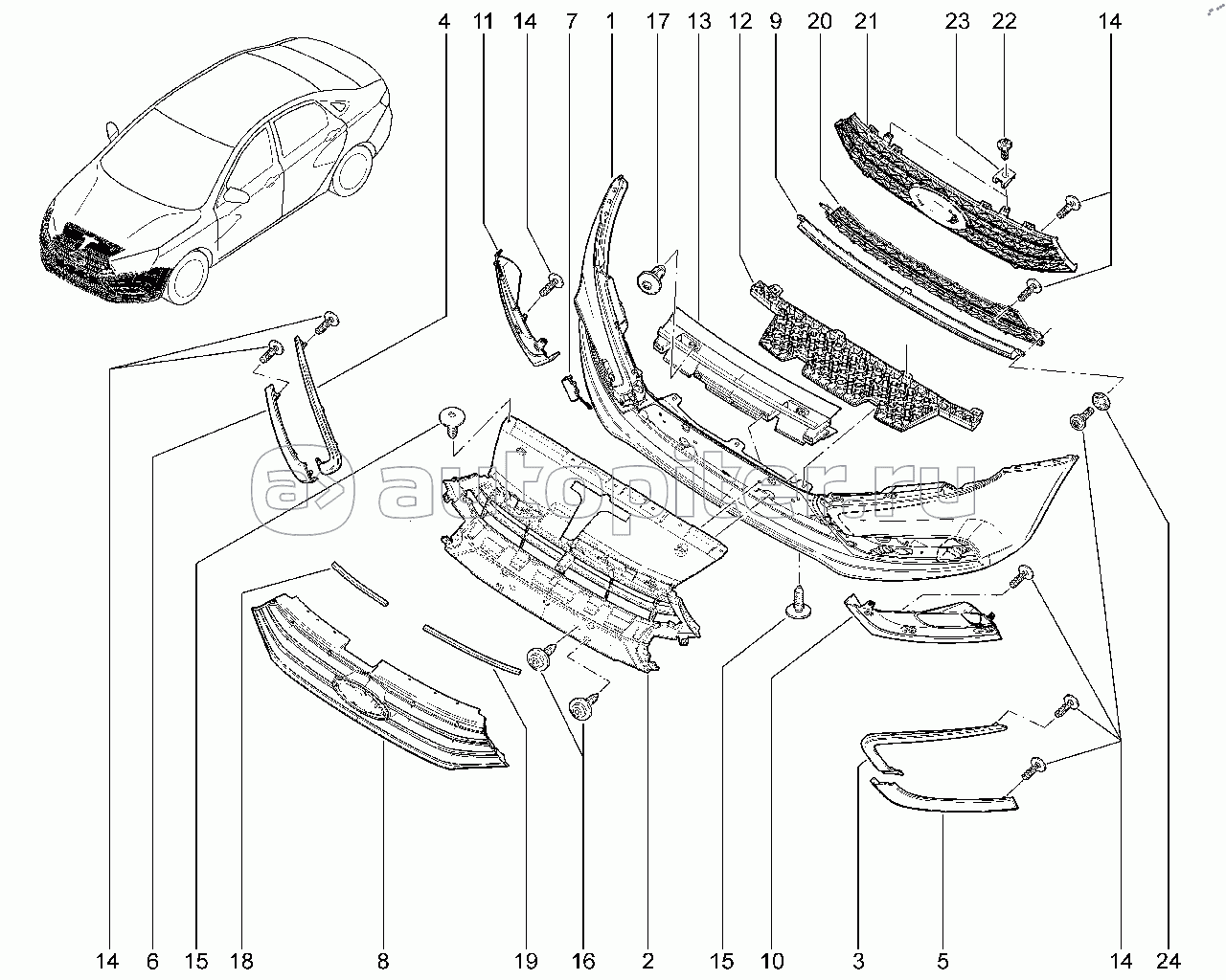 500210. Бампер передний (Люкс, Супер люкс)
