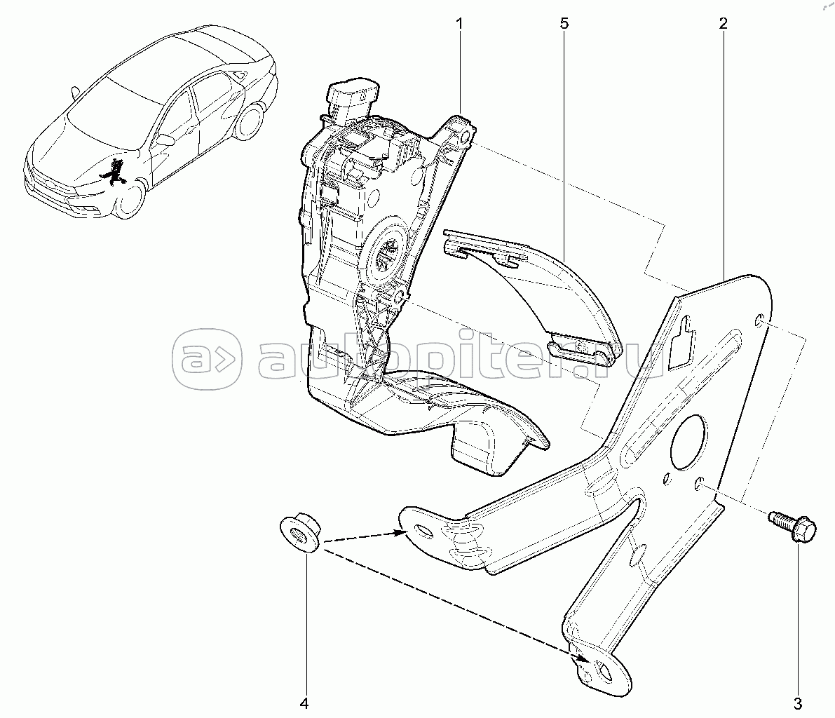 138210. Педаль акселератора (P4P-BVR5)(H4M-CVTX)