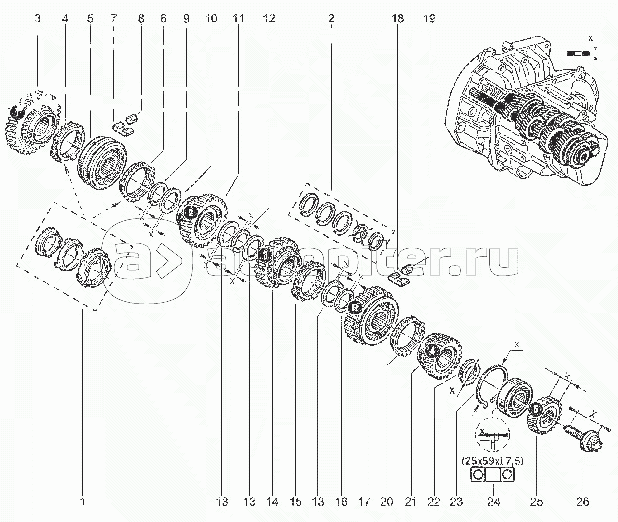 214111. ШЕСТЕРНИ КОРОБКИ ПЕРЕДАЧ (BVM5/H4M)