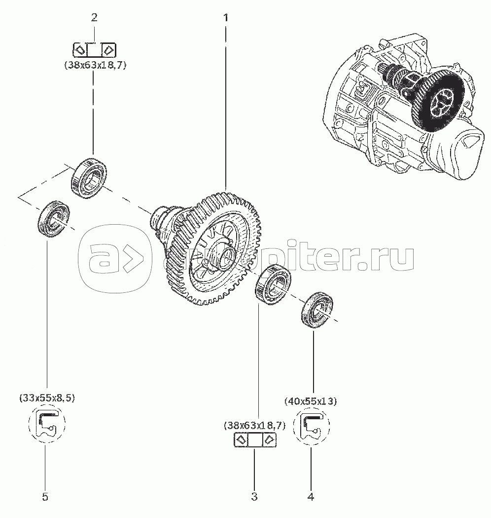 216010. ДИФФЕРЕНЦИАЛ ПЕРЕДНЕГО МОСТА (BVM5/H4M)
