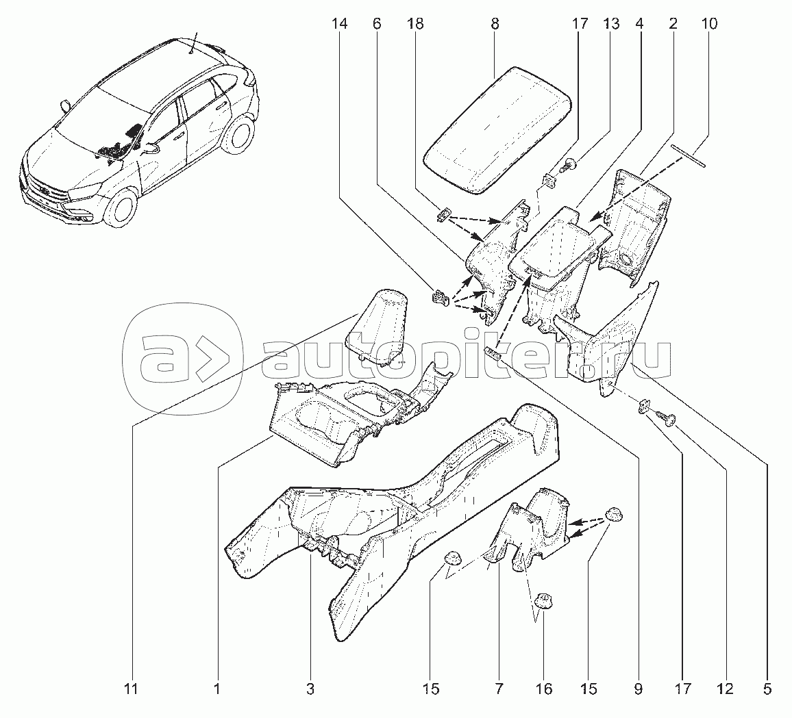 583610. ОБЛИЦОВКА ТОННЕЛЯ ПОЛА С ПОДЛОКОТНИКОМ