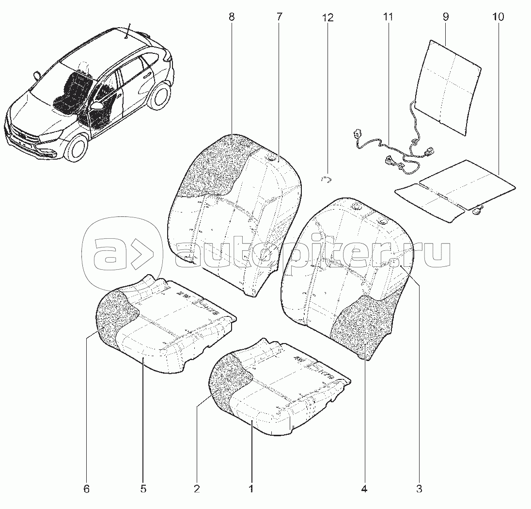 771110. ОБИВКА, НАБИВКА, ОБОГРЕВ СИДЕНИЙ 1 РЯДА