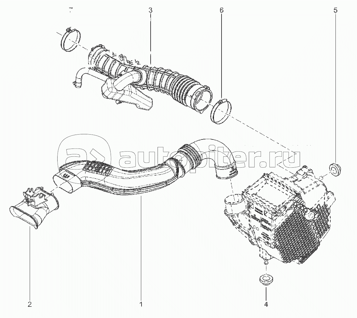 136363. ВОЗДУХОЗАБОРНИК, ТРУБА ВПУСКНАЯ (H4M)