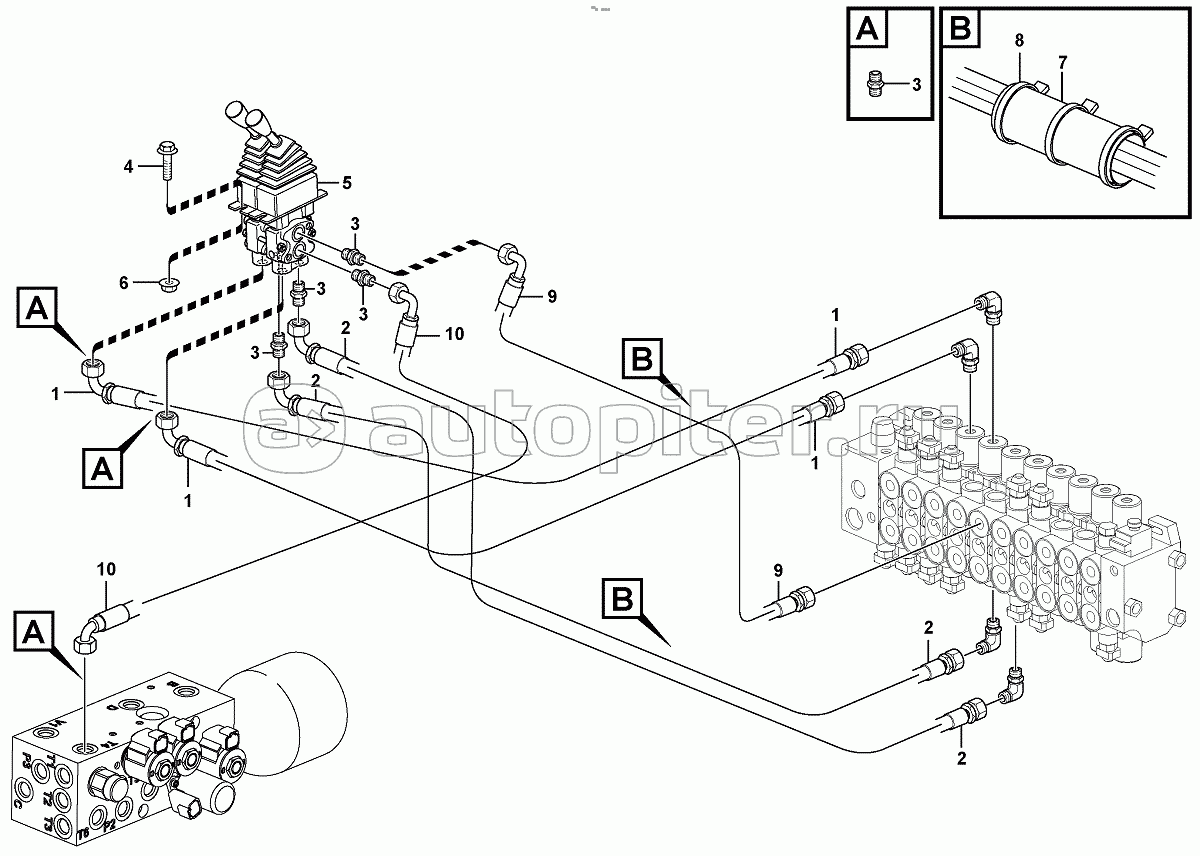 11895325, 11895326. Joystick, incl. hoses and fittings