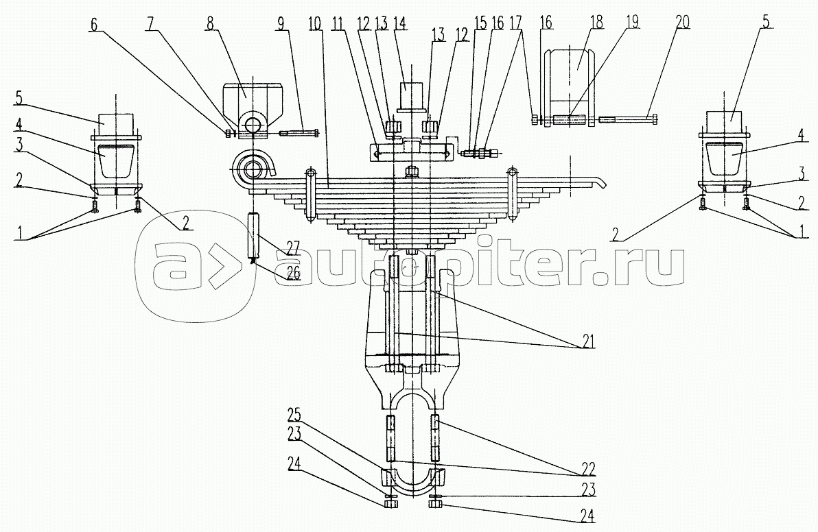 XZ16K.58A Rear Suspension (Plate Spring Fixing)