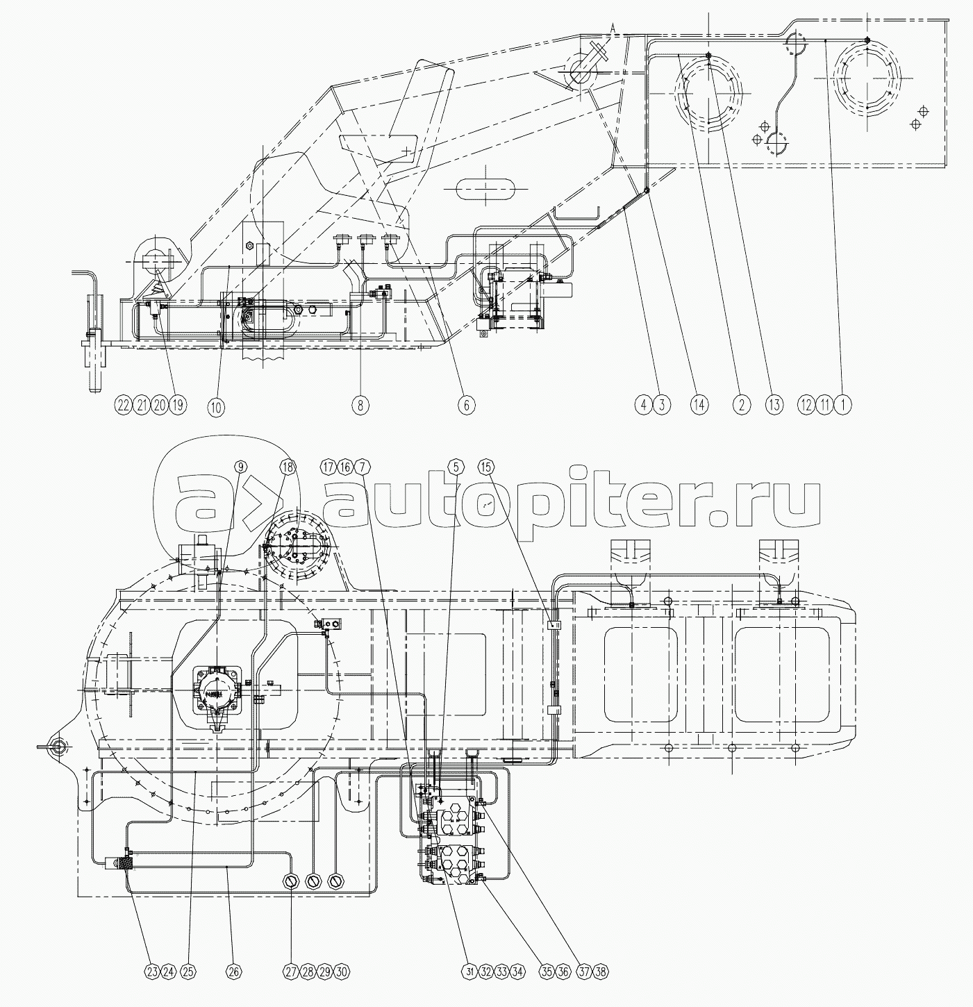 QY25K5.13II.2 Piping for pressure gauge snd prake system