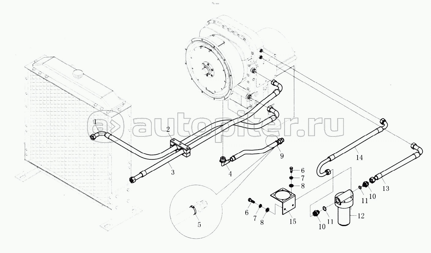 Torque Converter Gearbox And Oil Pipe Line