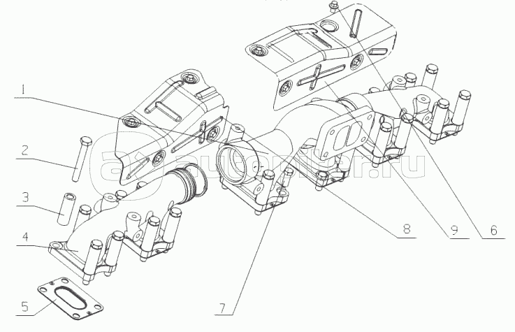 L3002-1008200/14, J62AA-1008400/04 Части выпускной трубки и части крышки выпускной трубки