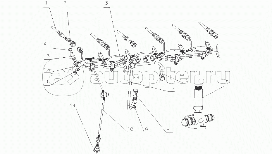 L3099-1104000/13 Трубопровод подачи топлива в сборе