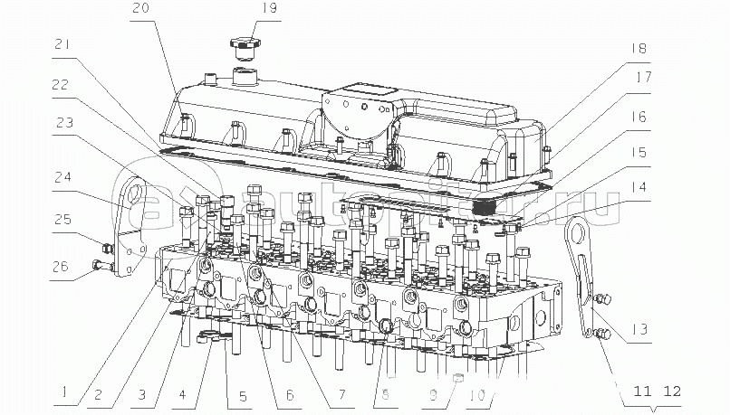 L37HA-1003000/02 Головка цилиндров и крышка головки цилиндров в сборе