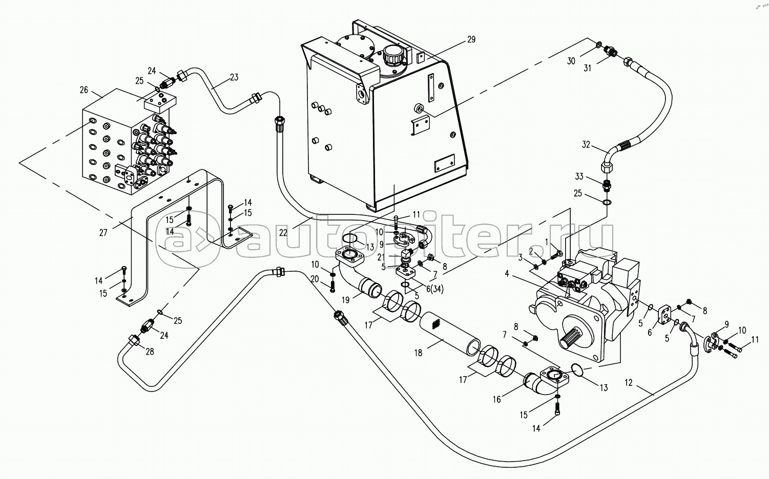 HYDRAULIC SYSTEM FOR PLATFORM 2 (APPLY TO 870B,870C,870D TYPE,TOSHIBA SYSTEM)