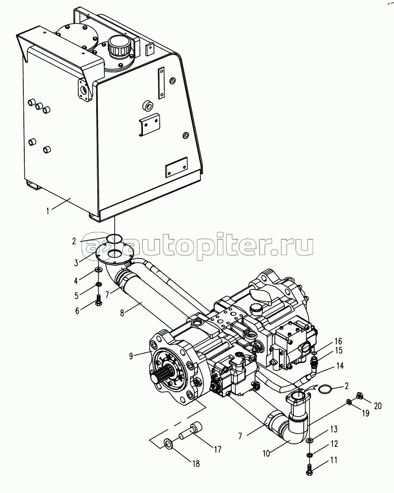 HYDRAULIC SYSTEM FOR PLATFORM 2 (APPLY TO 870B,870C TYPE,COREA SYSTEM)