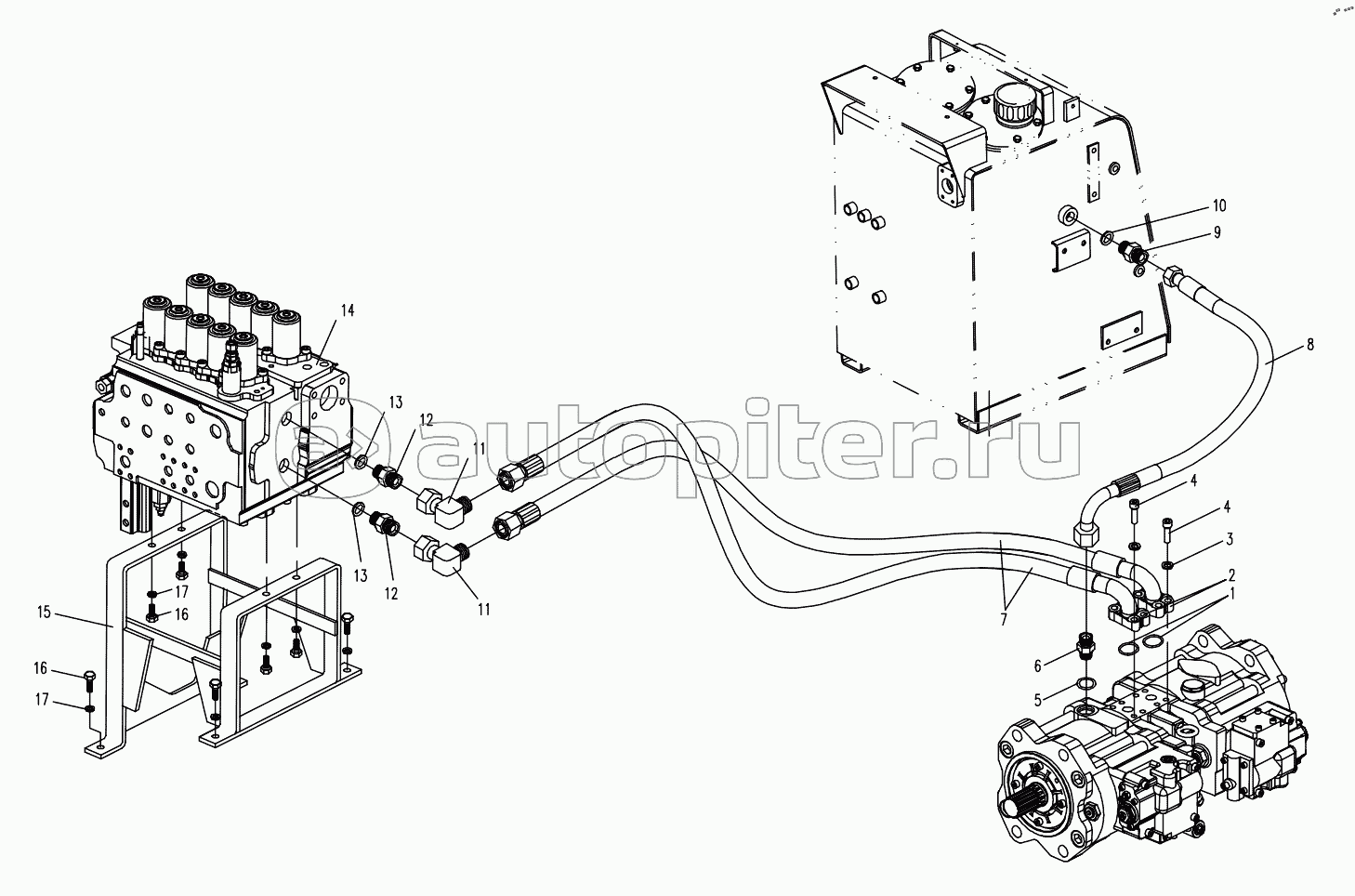 HYDRAULIC SYSTEM FOR PLATFORM 2 (APPLY TO 870B,870C,870D TYPE,COREA SYSTEM)