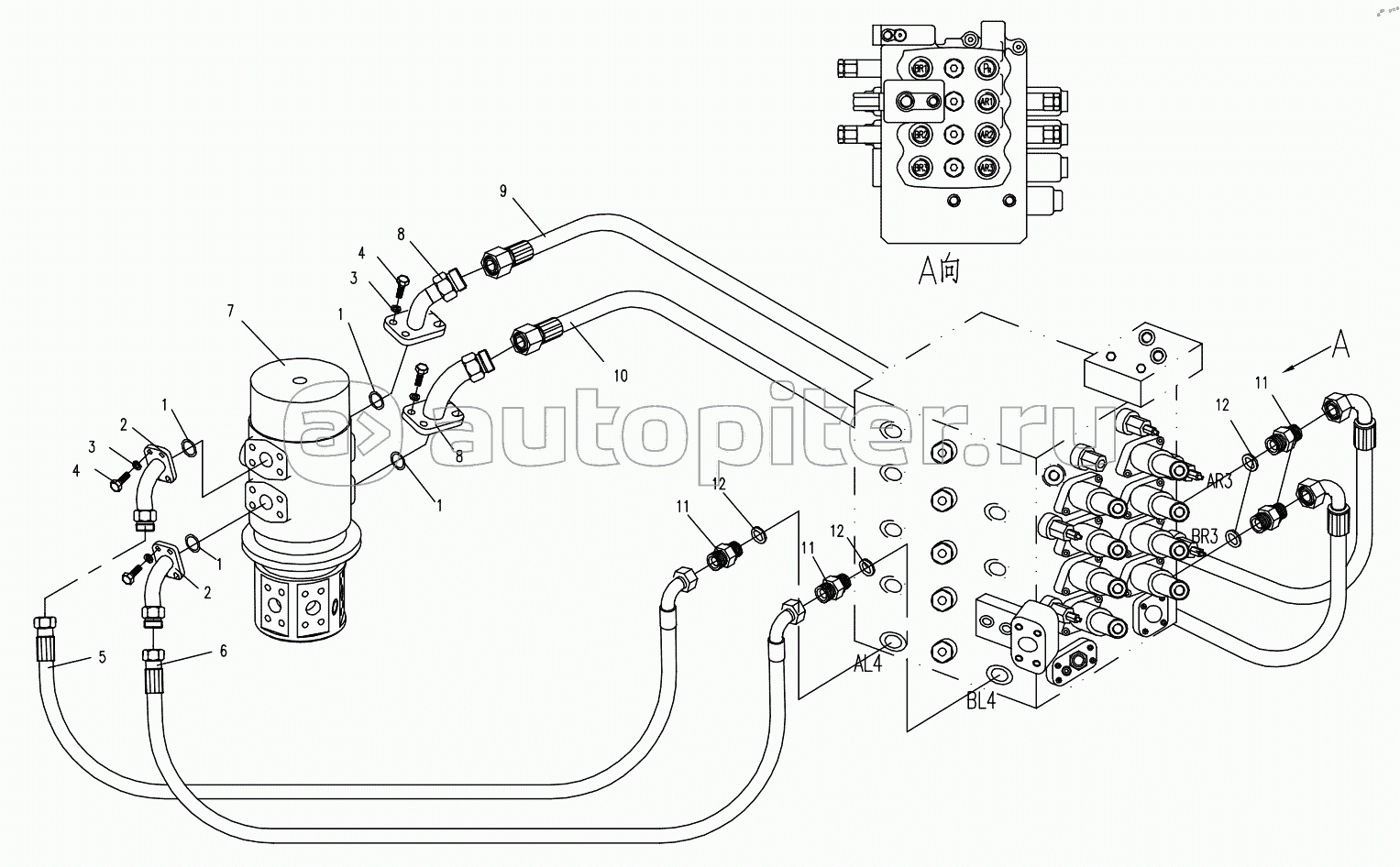 HYDRAULIC SYSTEM FOR PLATFORM 5 (APPLY TO 870B,870C,870D TYPE,TOSHIBA SYSTEM)