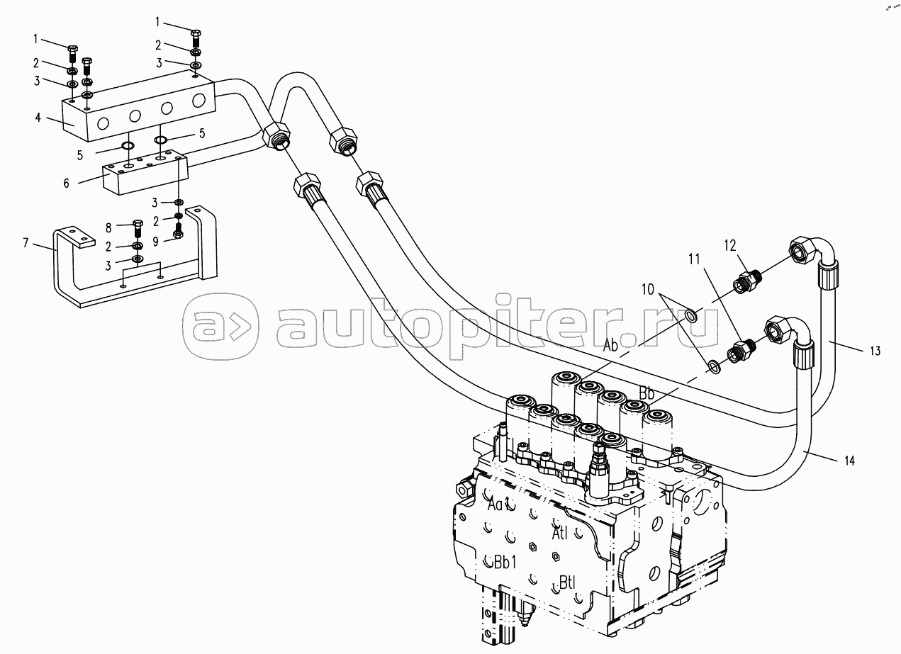 HYDRAULIC SYSTEM FOR PLATFORM 6 (APPLY TO 870B,870C,870D TYPE,COREA SYSTEM)