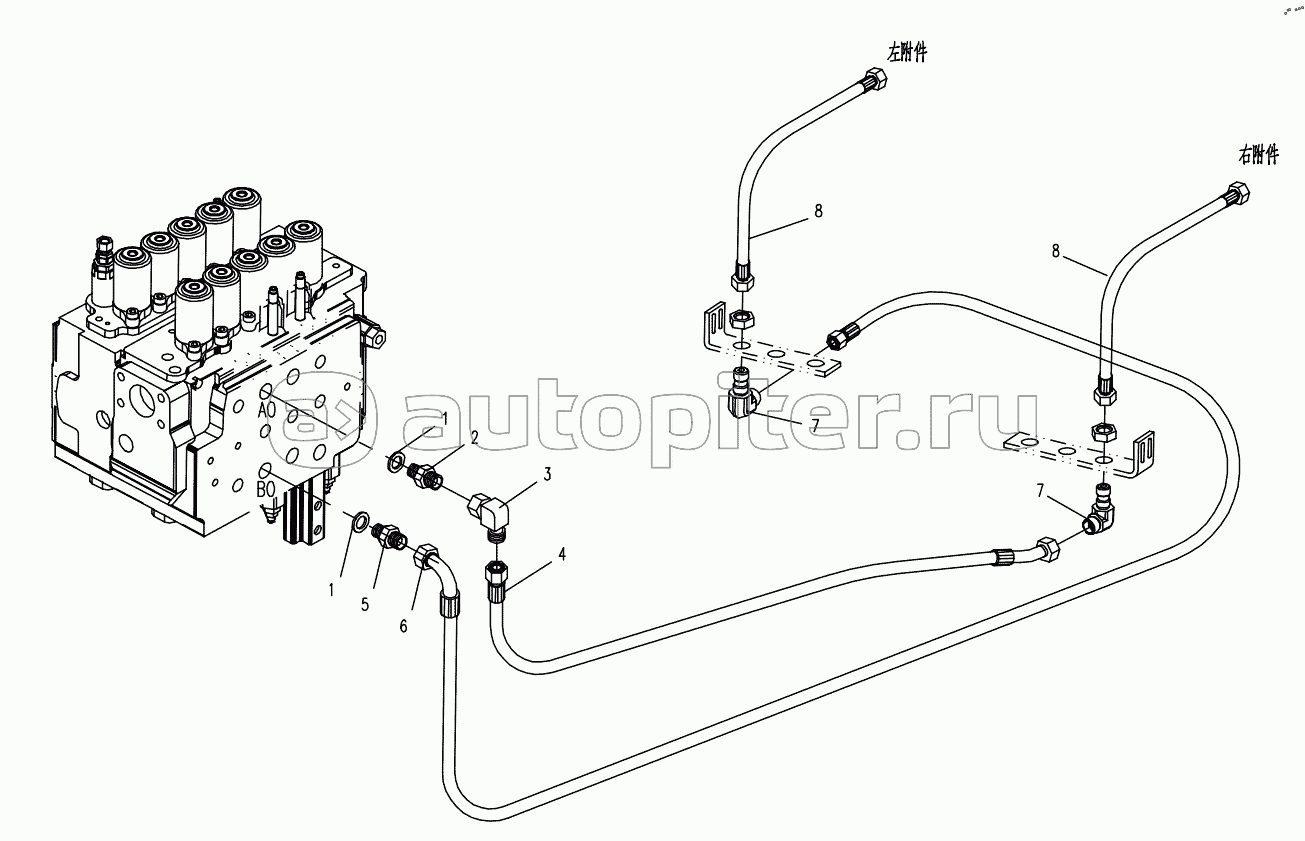 HYDRAULIC SYSTEM FOR ATTACHMENT EQUIPMENT 1 (APPLY TO 870C,870D TYPE,COREA SYSTEM)