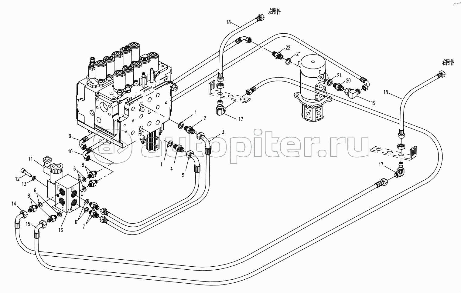 HYDRAULIC SYSTEM FOR ATTACHMENT EQUIPMENT 1 (APPLY TO 870C TYPE,COREA SYSTEM, DOZER EQUIPMENT)