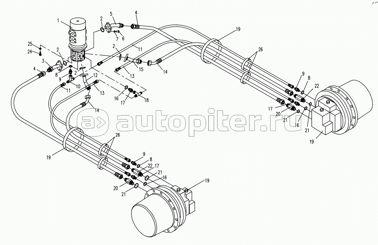 HYDRAULIC SYSTEM FOR CHASSIS 1 (APPLY TO 870B,870C,870D TYPE,TOSHIBA SYSTEM)