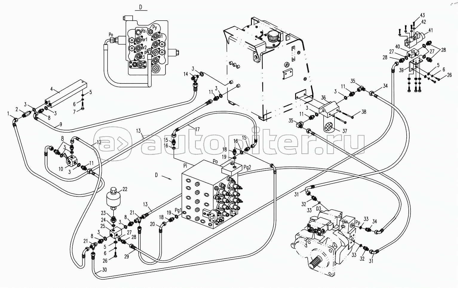 HYDRAULIC SYSTEM FOR PILOT PART 1 (APPLY TO 870B,870C TYPE,TOSHIBA SYSTEM)