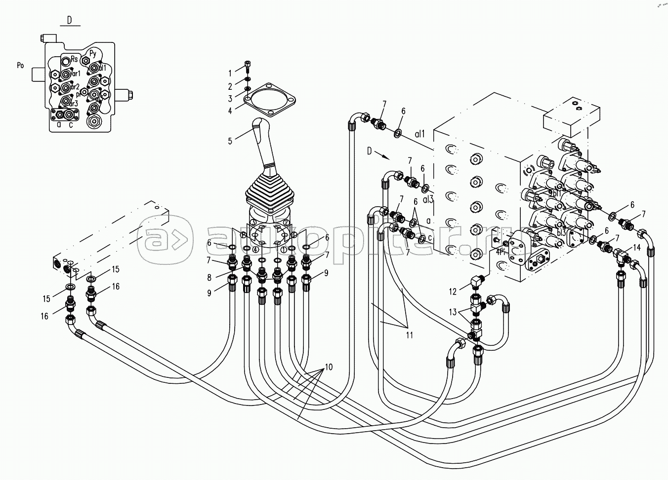 HYDRAULIC SYSTEM FOR PILOT PART 2 (APPLY TO 870B,870C TYPE,TOSHIBA SYSTEM)