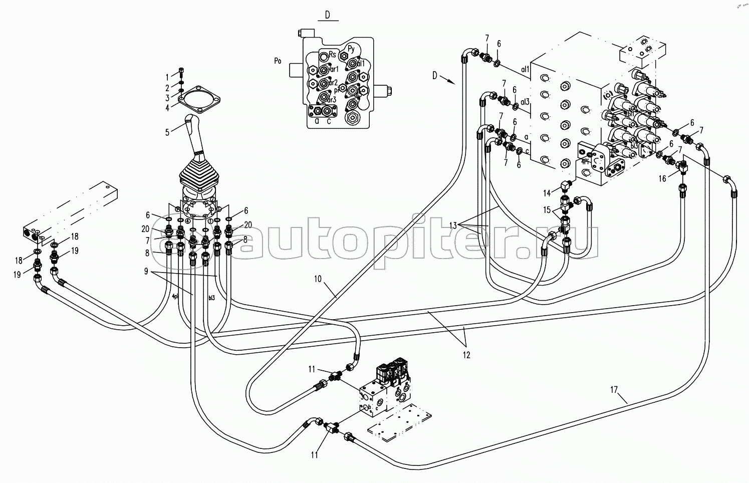 HYDRAULIC SYSTEM FOR PILOT PART 2 (APPLY TO 870D TYPE,TOSHIBA SYSTEM)