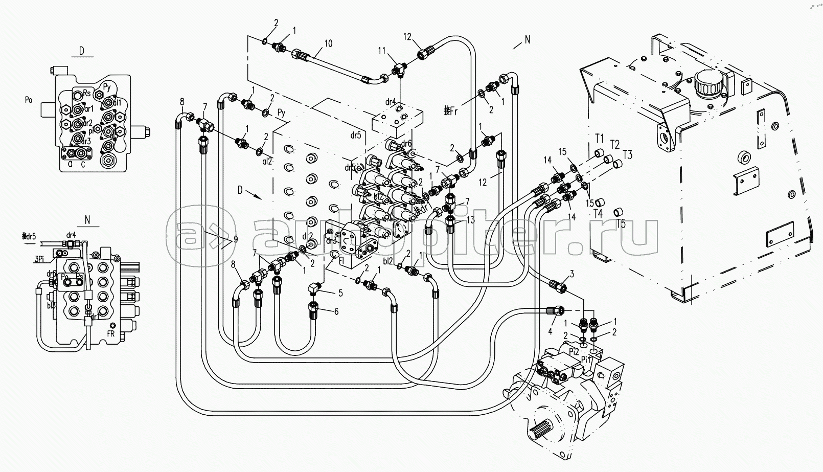 HYDRAULIC SYSTEM FOR PILOT PART 6 (APPLY TO 870B,870C TYPE,TOSHIBA SYSTEM)
