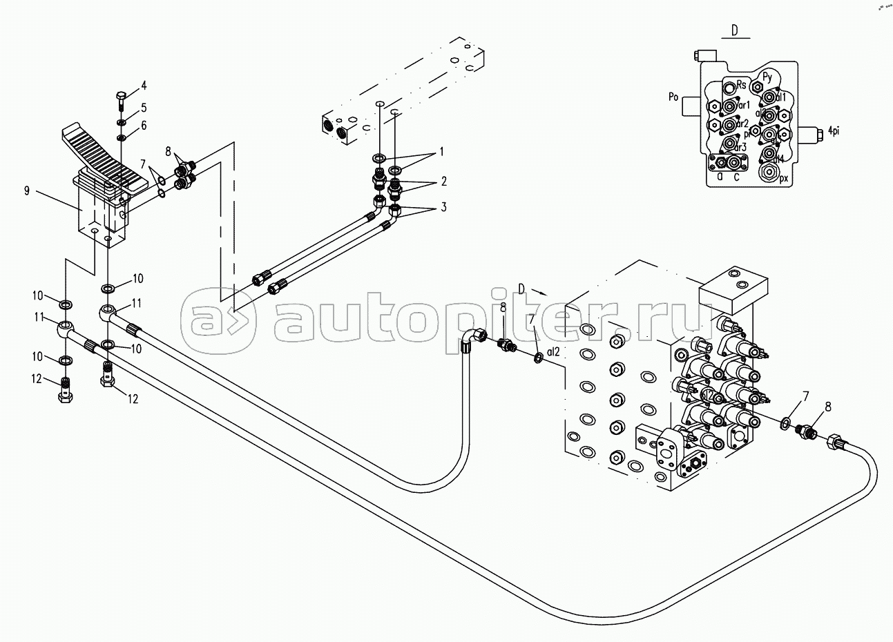 HYDRAULIC SYSTEM FOR PILOT PART 7 (APPLY TO 870C,870D TYPE,TOSHIBA SYSTEM)
