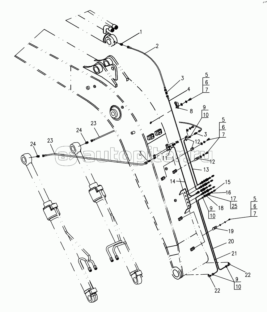 HYDRAULIC SYSTEM FOR WORKING EQUIPMENT 2 (APPLY TO 870B,870C,870D TYPE)