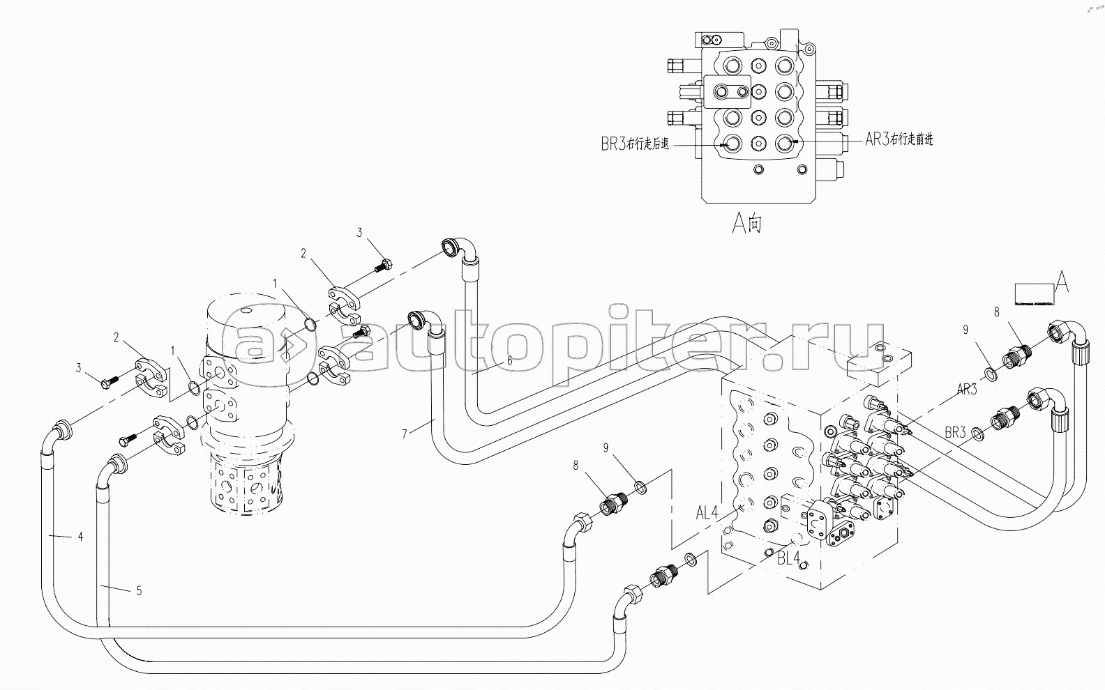HYDRAULIC SYSTEM FOR PLATFORM 5 (APPLY TO 870F15 TYPE)