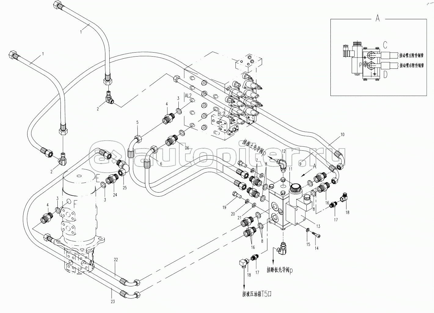 HYDRAULIC SYSTEM FOR ATTACHMENT EQUIPMENT 1 (APPLY TO 870F15 TYPE)