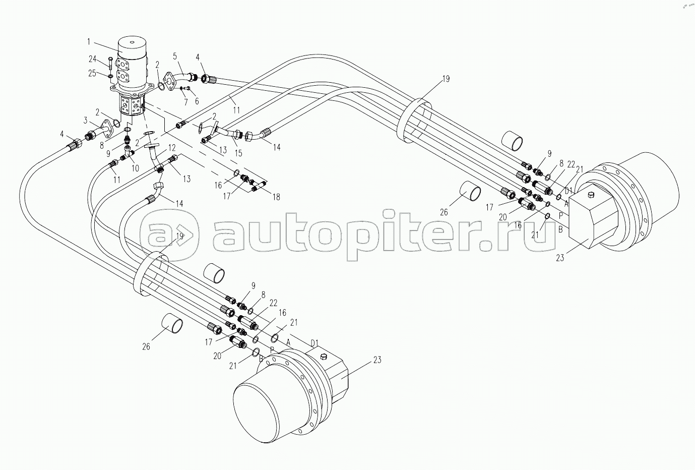 HYDRAULIC SYSTEM FOR CHASSIS 1 (APPLY TO 870F15 TYPE)