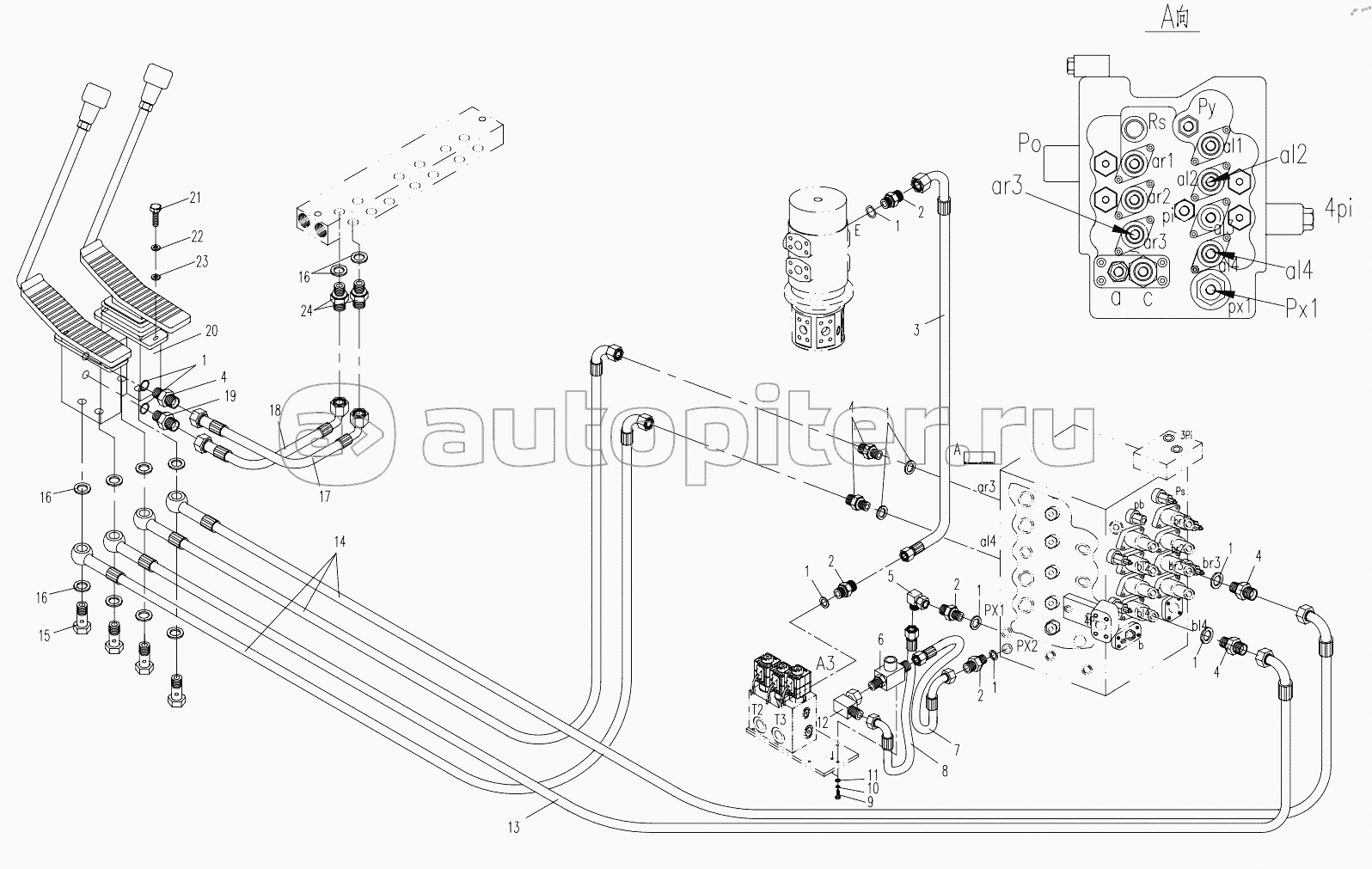 HYDRAULIC SYSTEM-SPEEDUP PILOT VALVE CORTROL (APPLY TO 870F15 TYPE)