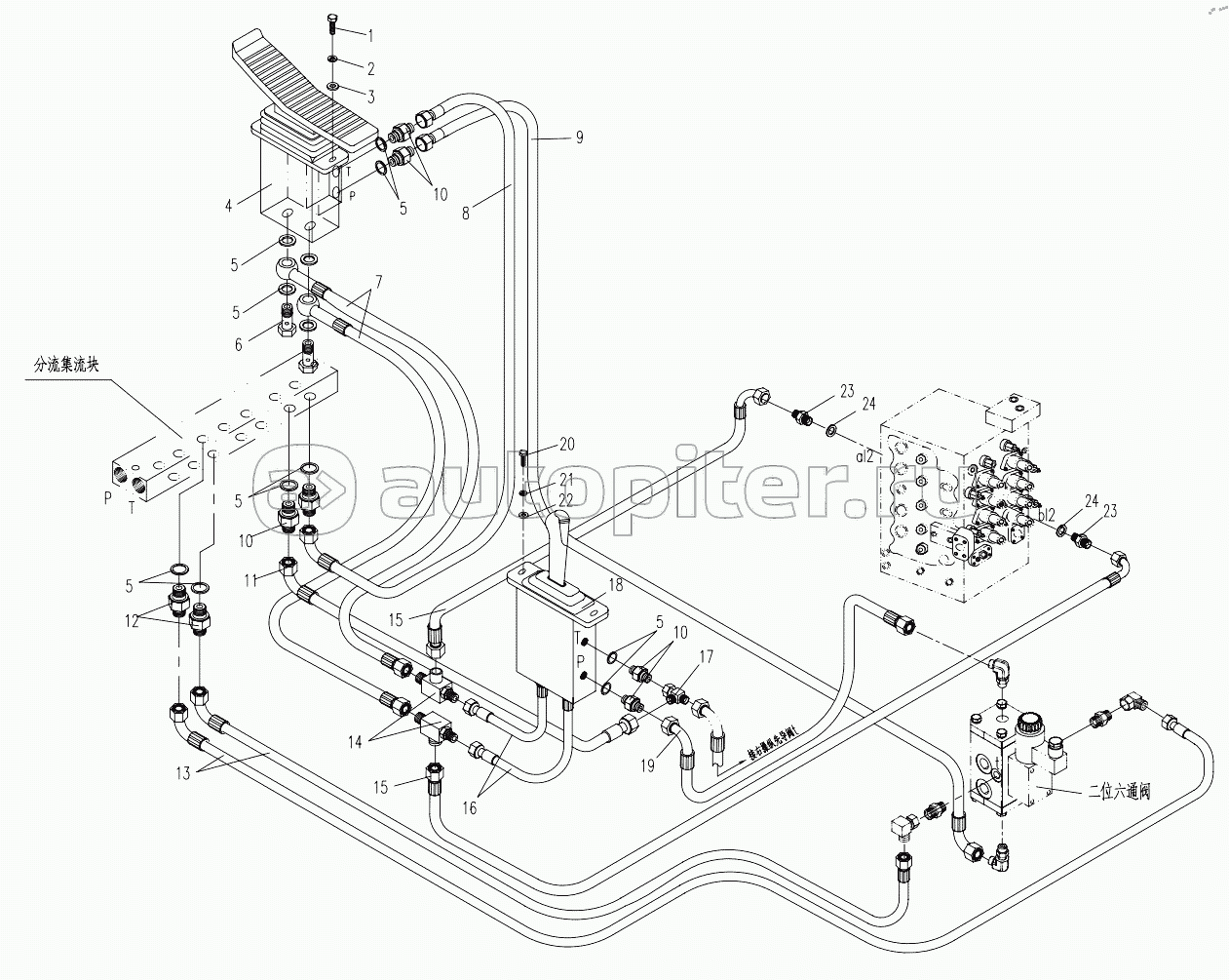 HYDRAULIC SYSTEM-SPEEDUP PILOT VALVE CORTROL (APPLY TO 870F15 TYPE)