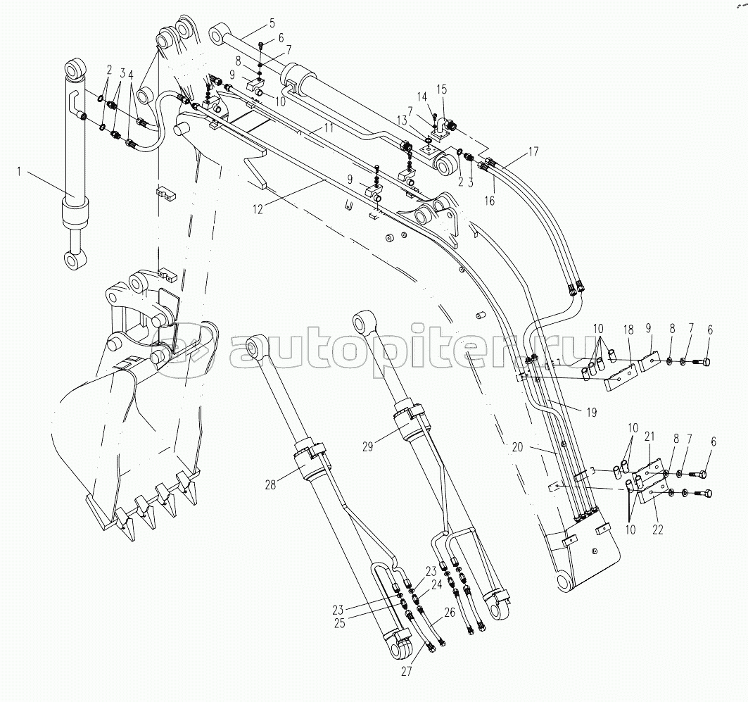 HYDRAULIC SYSTEM FOR WORKING EQUIPMENT 1 (APPLY TO 870F15 TYPE)
